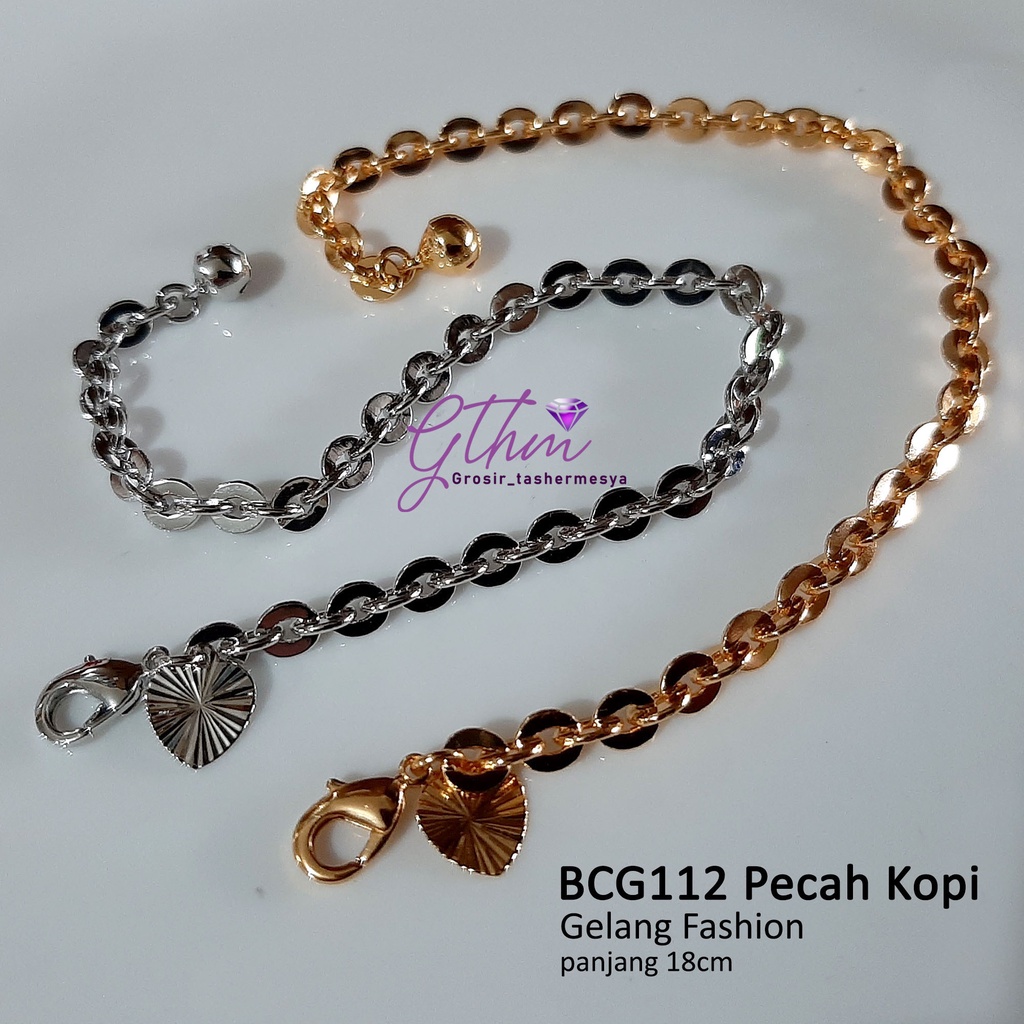 Gelang Tangan Pecah Kopi Gold Plated Jewelry Anti Karat Perhiasan Import Premium BCG112 GTHM