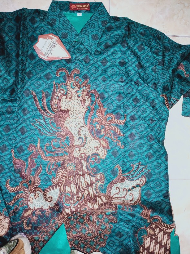 Kemeja Batik Pria Semi Sutra Sanwoz Puring Istimewa