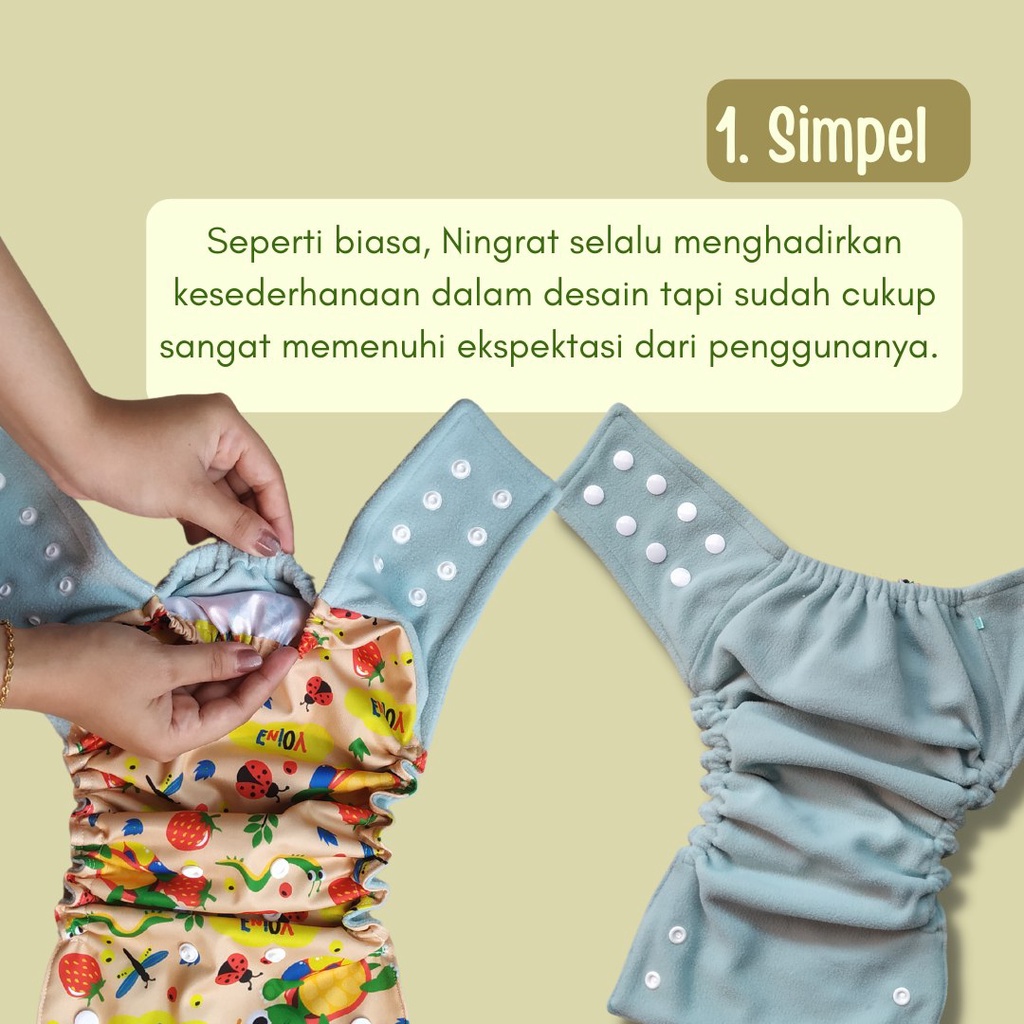 Ningrat Pull Up Pant (Baelum termasuk insert) Clodi Popok Kain Bayi Cuci Ulang Model Celana Pakai Kancing BB 4-15kg Belum Termasuk Insert