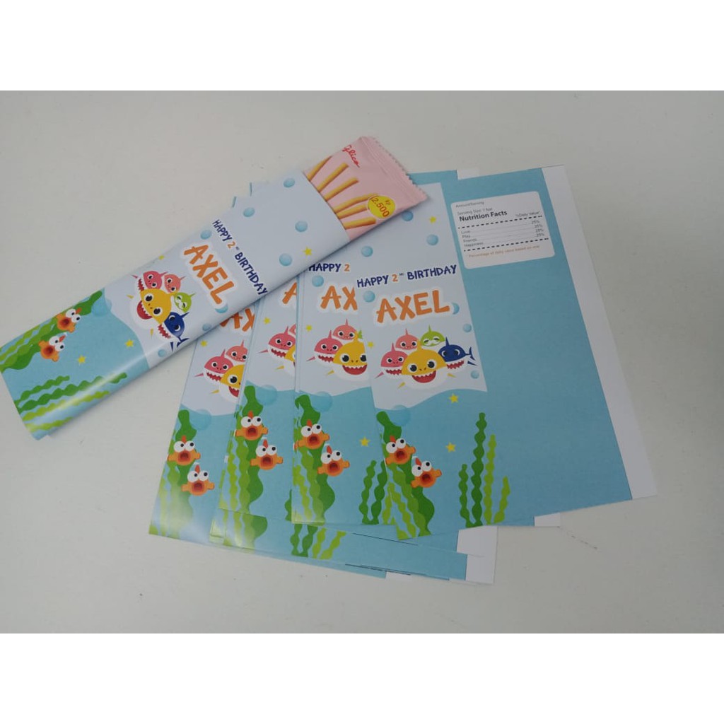 

Label Snack Pocky Plastick Custom Karakter Baby Shark