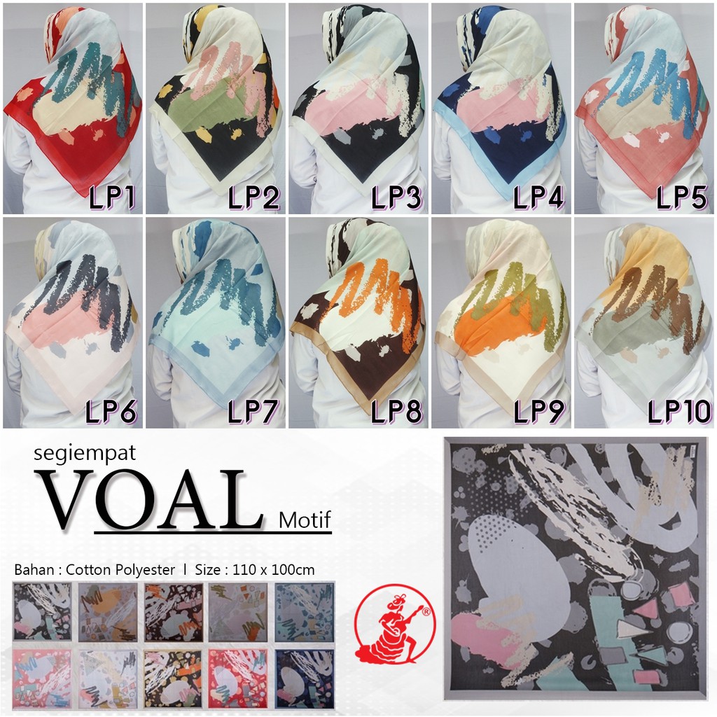 Hijab Square VOAL COTTON Scarf ORIGINAL UMAMA  jilbab  segi 