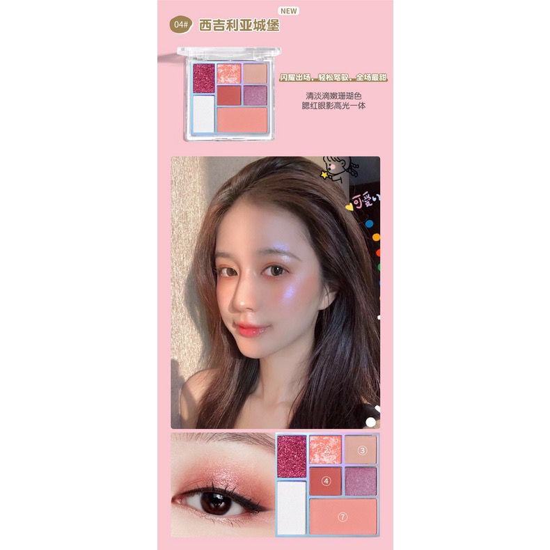 rcsbeauty - LAMEILA eyeshadow palet sakura highshine 7 warna