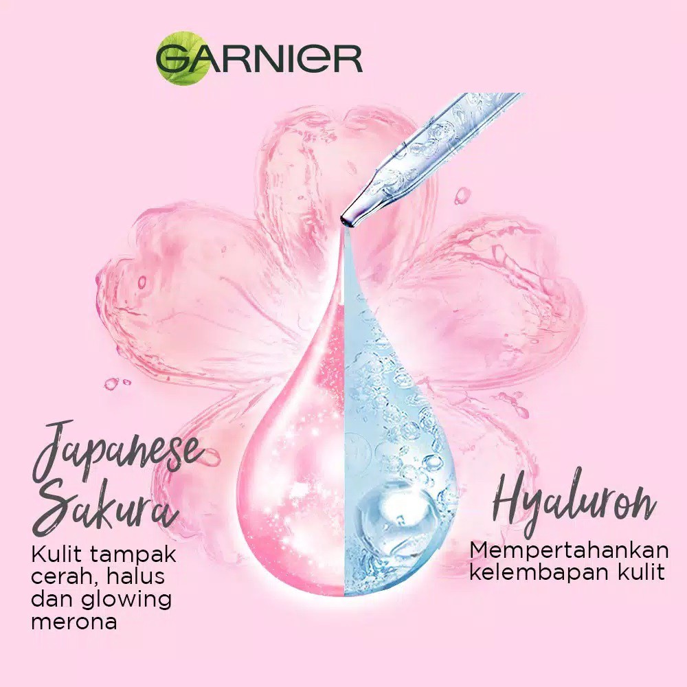 Garnier Serum Mask Sakura White Waterglow Skin Care (Masker Wajah Untuk Kulit Glowing Seketika)