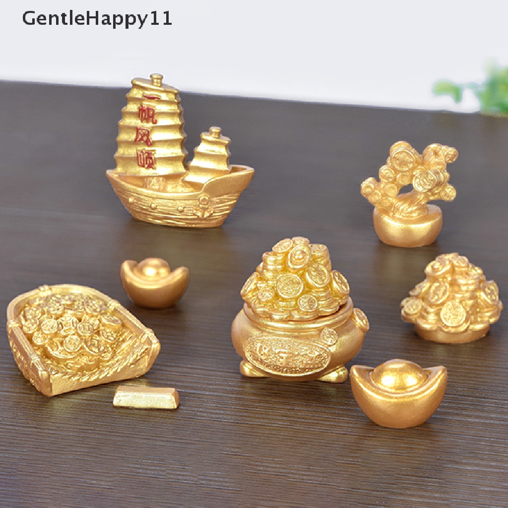 Gentlehappy Miniatur Perahu / Pohon / Labu Bahan Resin Untuk Aksesoris Lansekap Mikro / Tahun Baru