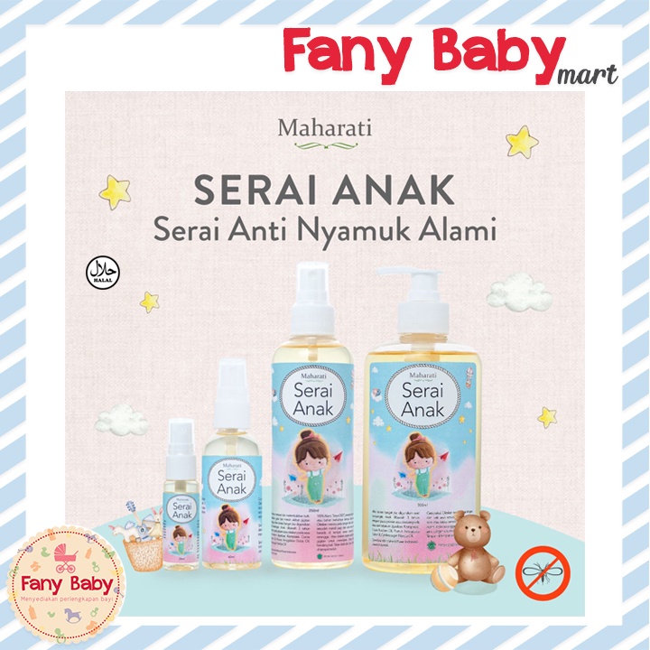 MAHARATI SERAI ANAK ANTI NYAMUK DAN SERANGGA ANAK ALAMI (250ML &amp; 500ML)