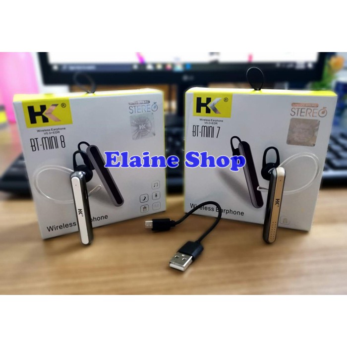 HF Headshet Bluetooth HK Wireless Earphone V5.0 EDR BT Mini 7 Mini 8