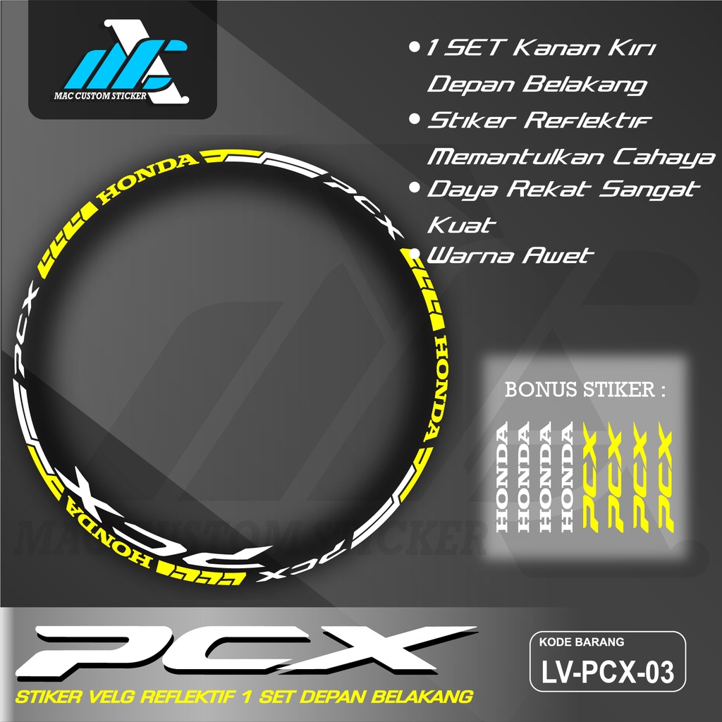[ MAC ] CUTTING STIKER STICKER LIS LIST VELG PCX - AKSESORIS MOTOR STIKER LIS PCX CUTTING PELEK PCX 