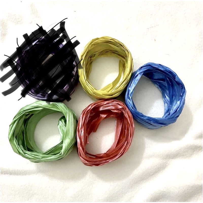 

Tali Rafia Plastik Mini Praktis Warna Warni 17gr Minimal Order Nominal 5rb rupiah
