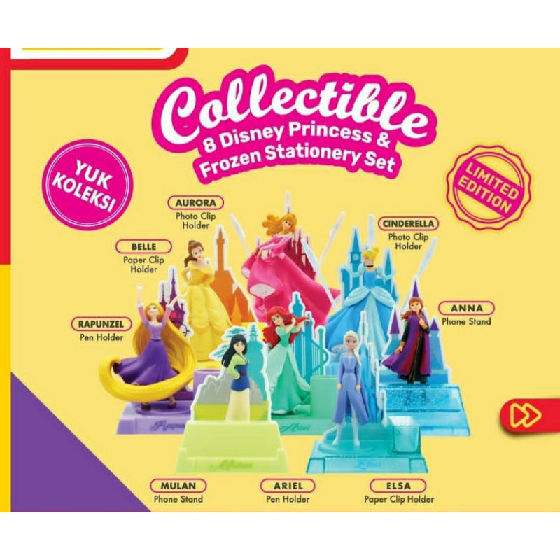 

✨NAZILLA✨ DISNEY PRINCESS & FROZEN Collectible Stationery Set Alfamart