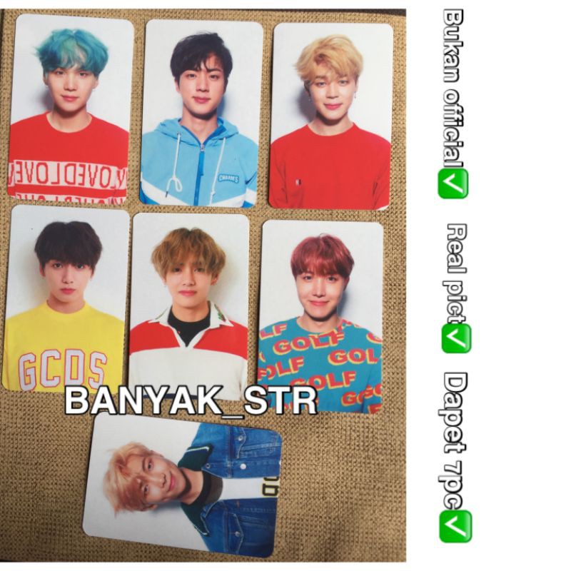 [READY STOCK] 7PC PHOTOCARD JUNGKOOK V JIN SUGA JHOPE JIMIN RAPMON BTS LOVE YOURSELF HER UNOFFICIAL