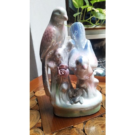 keramik hias meja/keramik burung sejoli/keramik lucu/guci antik/pajangan lucu