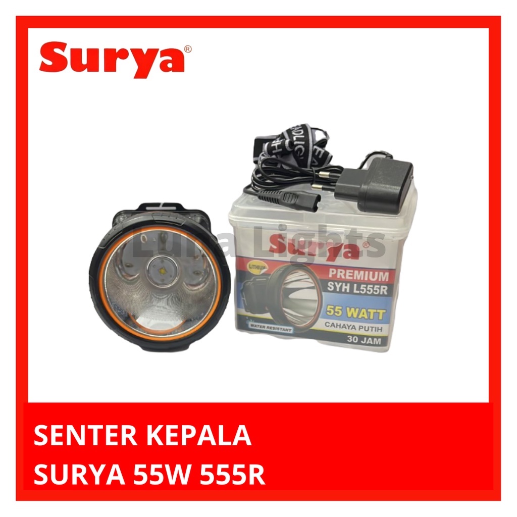 SENTER KEPALA ANTI AIR  55W 55 watt 555R SURYA HEADLAMP