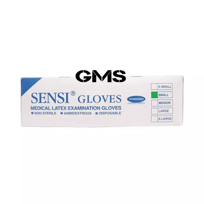 Sarung Tangan Sensi Latex / Examination Gloves Sensi Per Box isi 100 Pcs