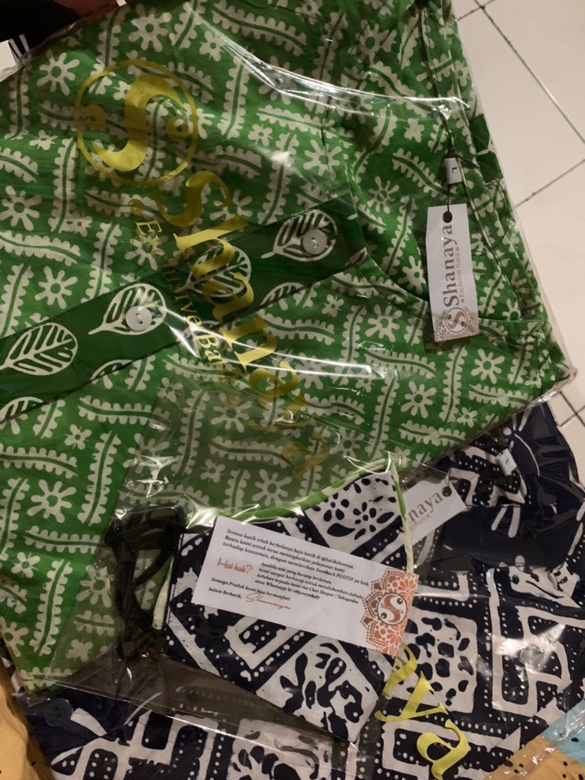 Shanaya Batik Tunik Agnesia Katun Garutan Seling Lengan Balon Kancing Depan Hidup Size S M L Xl