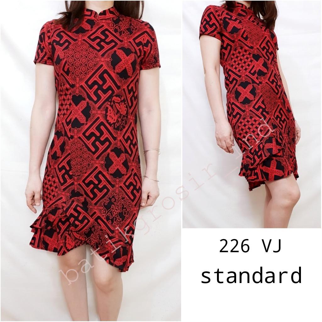  DRESS  226VJ DRESS  BATIK  WANITA DEWASA  PEPLUM EDISI IMLEK 