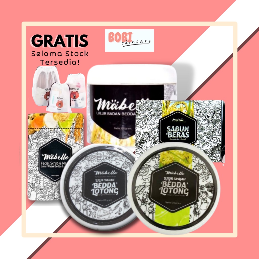 Lulur Bedda Lotong Mabelloindonesia ORI BPOM (Lulur Penghilang Daki Badan Alami) Lulur Pemutih Badan