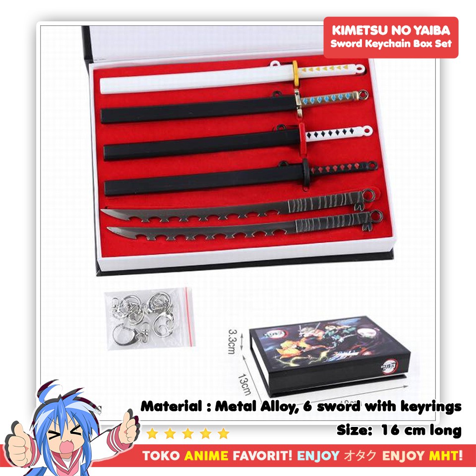 Gantungan Kunci Anime Kimetsu no Yaiba Demon Slayer Pedang Nichirin Blade Box Set