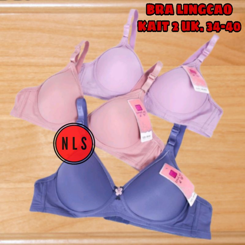 1pc-Bra LingCao Kait 2 Tanpa Kawat Busa Cup A-Bra LingCao A5