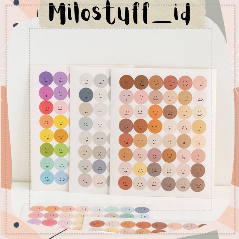 

[MILOSTUFF_ID] 1 Lembar Sticker Smile Face Untuk Jurnal DIY Scrapbook--MS0230