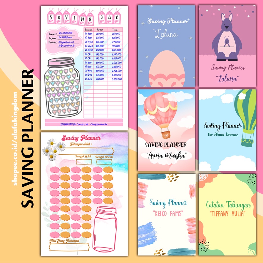 

Alafakingdom 13-18 Saving Planner / Saving Challenge / Saving Tracker / Catatan Tabungan Target