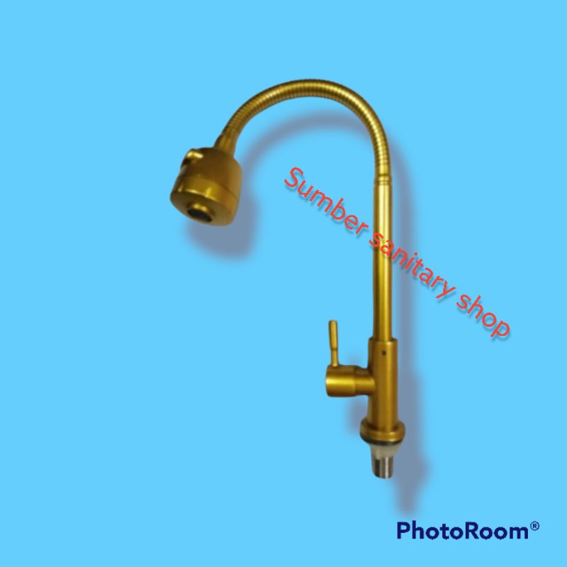 KRAN KITCHEN SINK FLEXIBEL GOLD / KRAN SINK GOLD FLEXIBEL