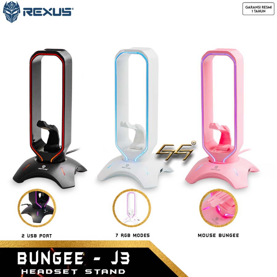 Headphone Stand Headset Stand RGB REXUS BUNGEE J3 RGB Headset Stand Headphone Stand With Mouse Bungee