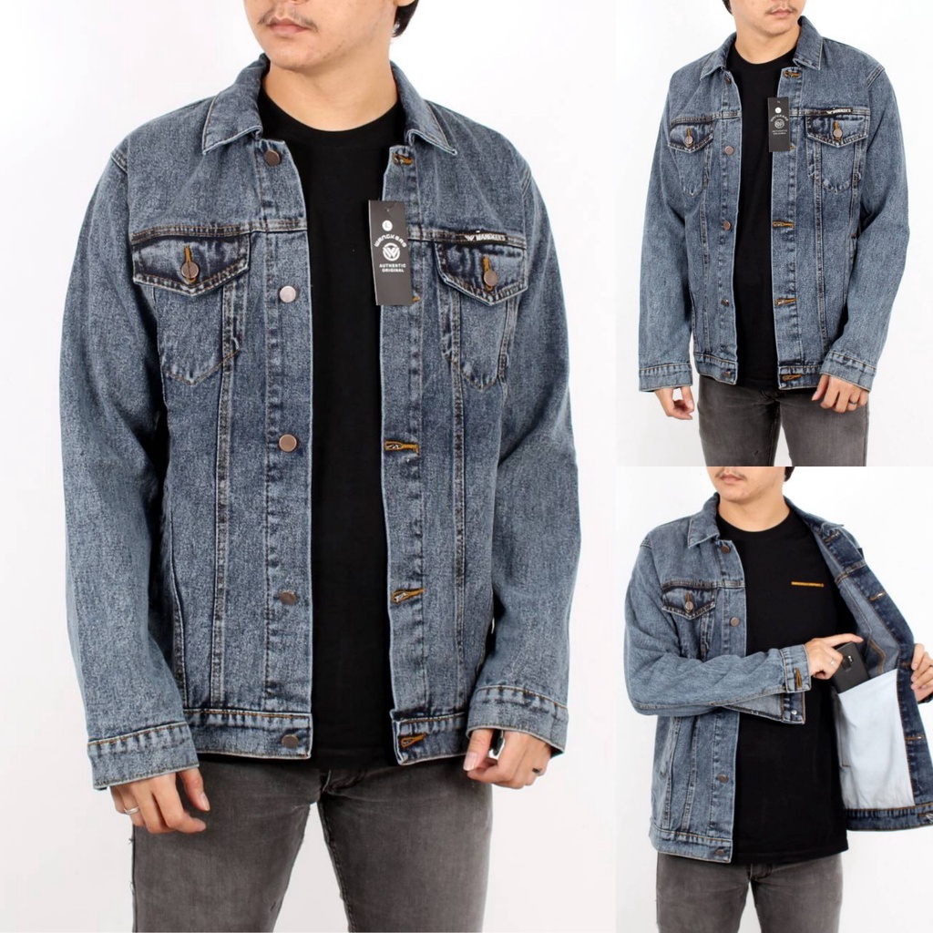 Jaket Jeans Sandwash WANGKERS Original Pria / Wanita Bisa COD
