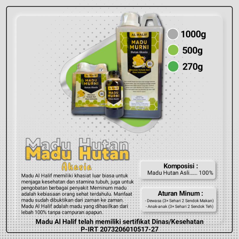 

MADU MURNI AKASIA 1KG TANPA CAMPURAN TERMURAH