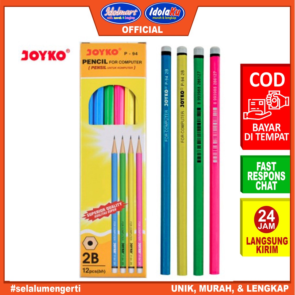

IDOLMART Pencil / Pensil Joyko P-94 / 2B / 1 BOX 12 PCS / 1 lusin isi 12 Tangerang