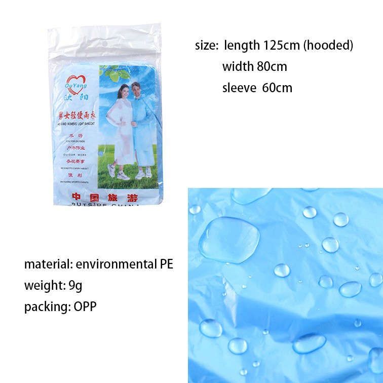 JAS HUJAN PLASTIK Sekali Pakai Poncho Rain Coat Plastic Disposable Emergency baju Lengan Darurat