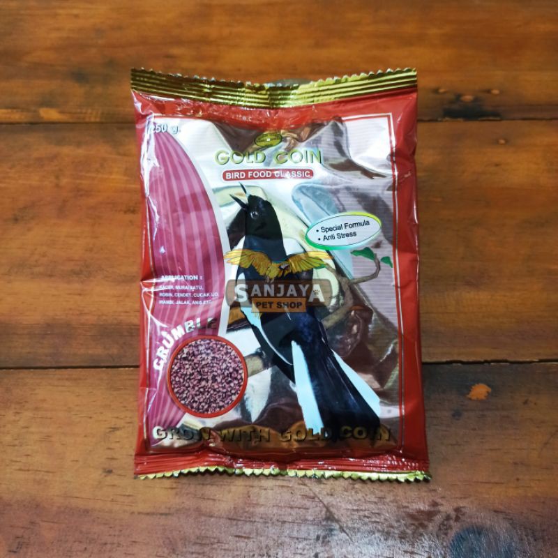 Gold Coin Merah Classic 250gr / Makanan Burung 250g / Voer 250gr
