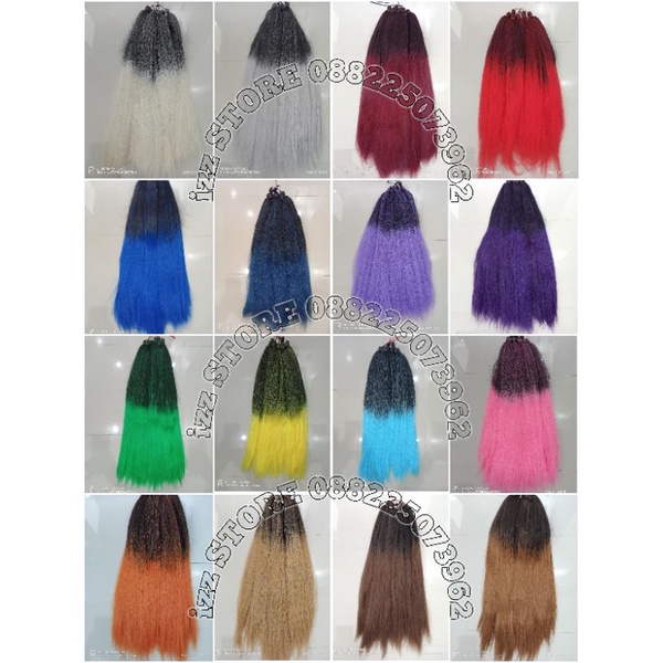 RAMBUT SAMBUNG MIX 2WARNA SUPER 90CM SINTETIS