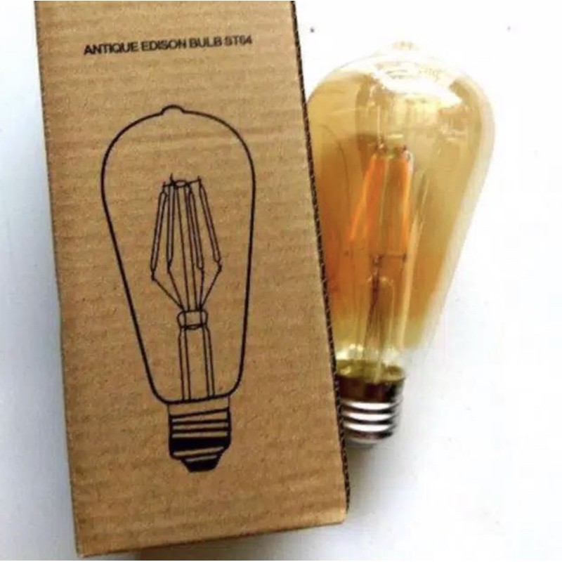 Lampu Led Filamen  ST64 / Filament Led Bulb 4W / 4 W / 4 Watt Edison E27 ST64