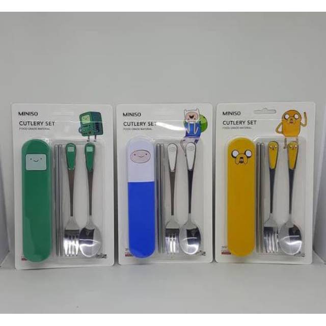 Miniso Sendok Adventure Time- Cutlery Set 3 Pack
