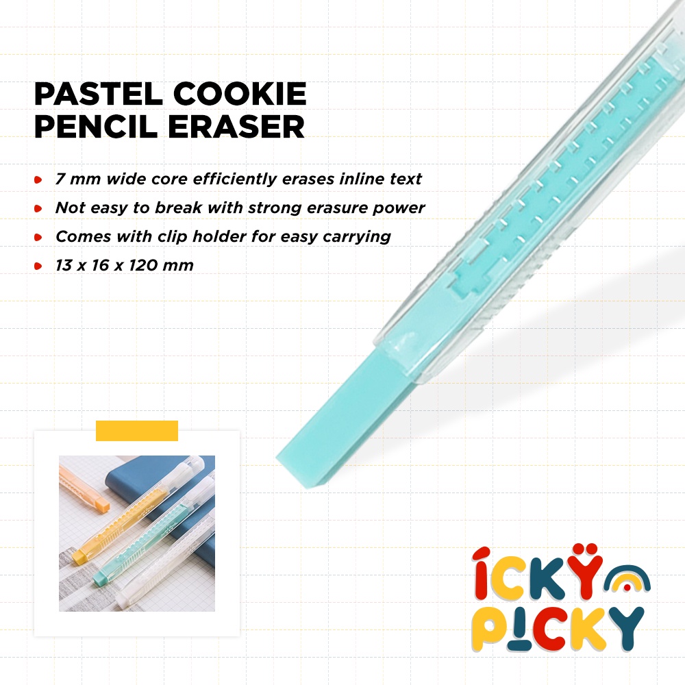 

[ickypicky] Kokuyo Penghapus Mekanik Bentuk Cutter | Pastel Cookie Pencil Eraser + Refill