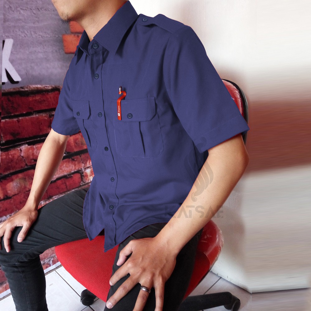 Kemeja navy pria / Kemeja PDL / Kemeja Lapangan Outdoor/ Kemeja Lengan Pendek / Kemeja PDH