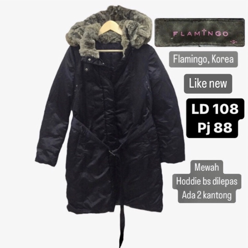 Jaket musim dingin winter bulang bulu angsa Flamingo preloved