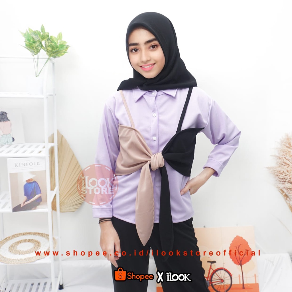 ilook | Rosi Top | Atasan Blouse Rosi | Magnolia Top | Blouse Muslim Korean Style-ROSI TOP - UNGU