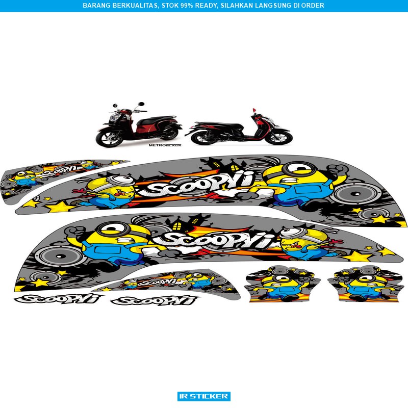 STRIPING ALL HONDA SCOOPY FI KARTUN MINION STICKER SCOOPY LIST SCOOPY MINION DISEN KODEA2