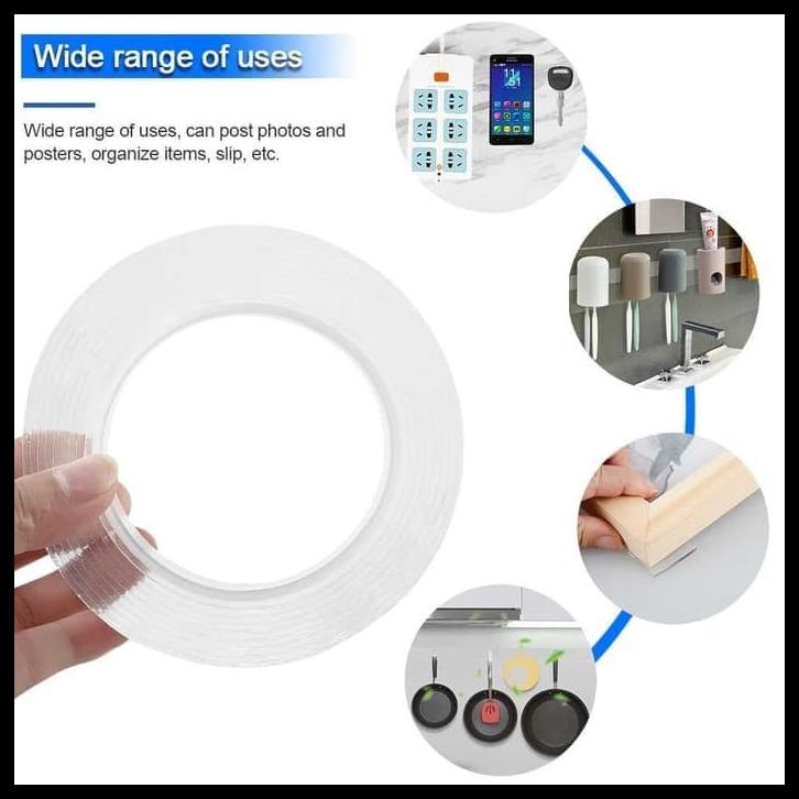 

Double Tape Anti Air Pu Soft Gel 30 Mm X 3 M Nano Magic Tape Bening