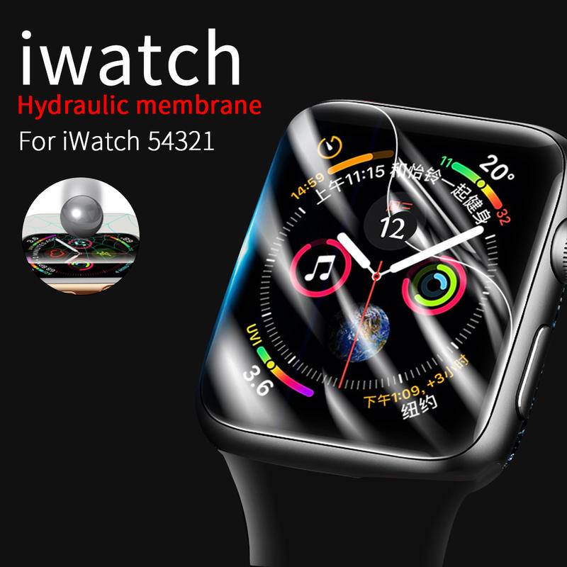 Stiker Pelindung Layar Hydrogel Carbon Fiber Untuk Apple Watch Seri 3 4 5 6 7 SE 38mm 40mm 41mm 42mm 44mm 45mm