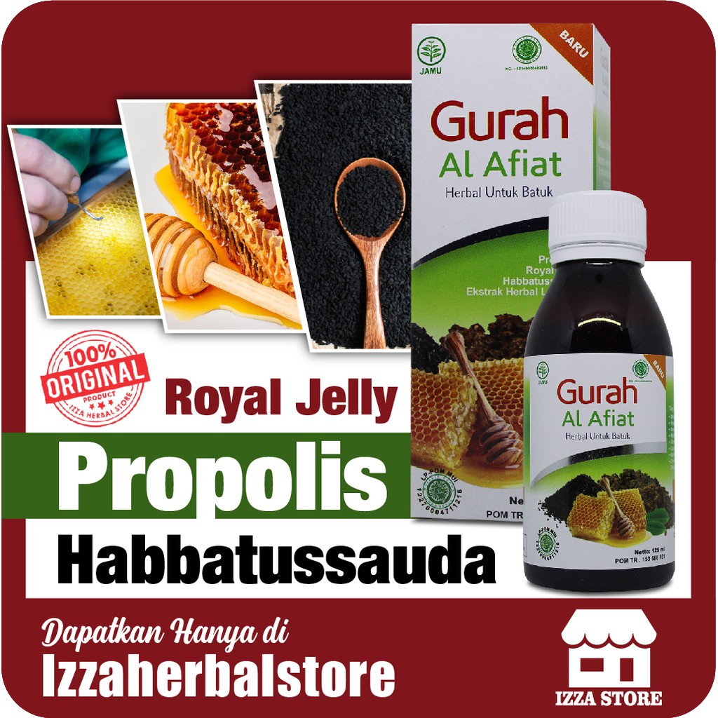 SIRUP GURAH AL AFIAT Obat Herbal Royal Jelly Propolis Habbattussauda Obat Radang Tenggorokan AMPUH