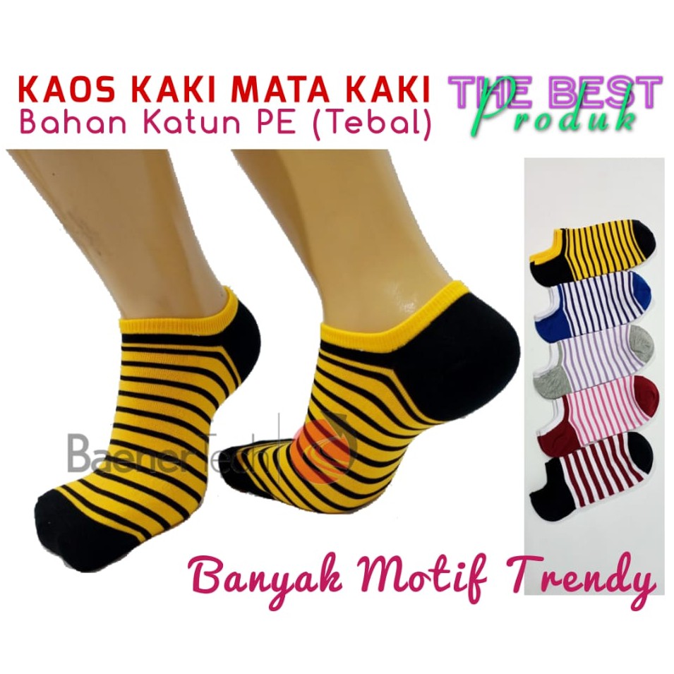 Kaos Kaki Semata Kaki  (Sneaker) Motif Belang Pria Wanita