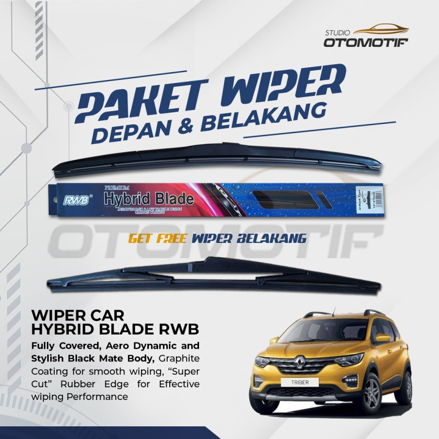 Jual Paket Depan Belakang Wiper Renault Triber Rwb Hybrid Pcs Shopee Indonesia