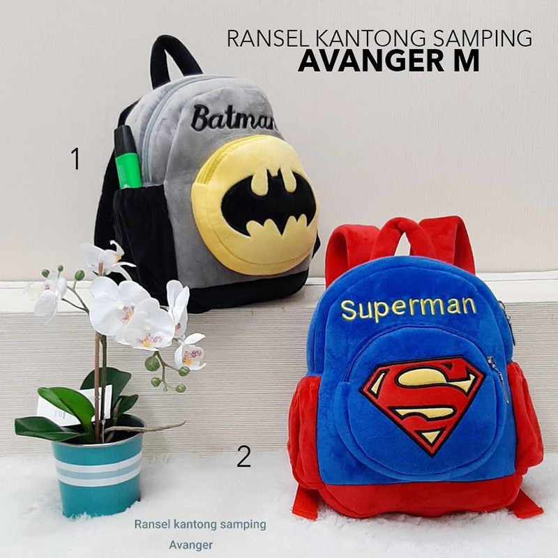 Tas Ransel anak paud boneka cowok ironman batman kapten Spiderman superman sekolah avanger paud kado