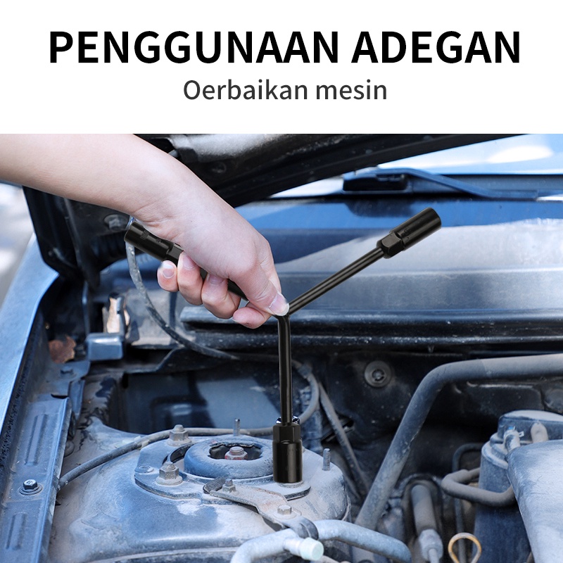 ISKU Kunci Y 8 10 12 Panjang Kunci Sock Y 10 12 14 Socket Wrench Hitam Perak Alat Perkas