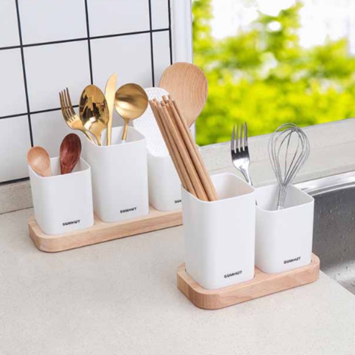 Taffhome Rak Dapur Tempat Sendok Garpu Kitchen Organiser