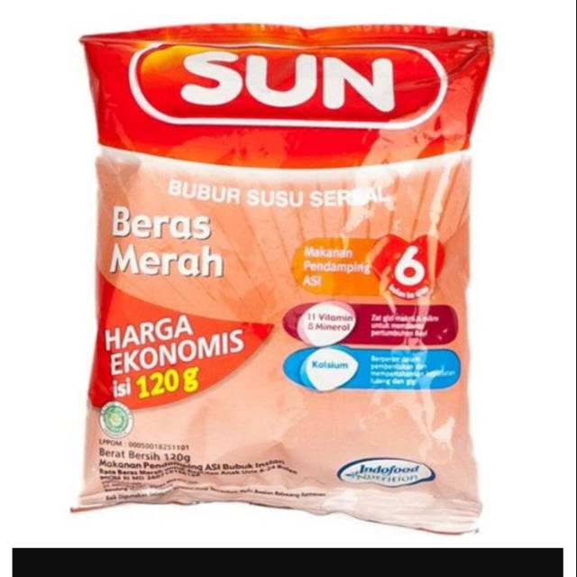 SUN bubur bayi rasa beras merah 120grm