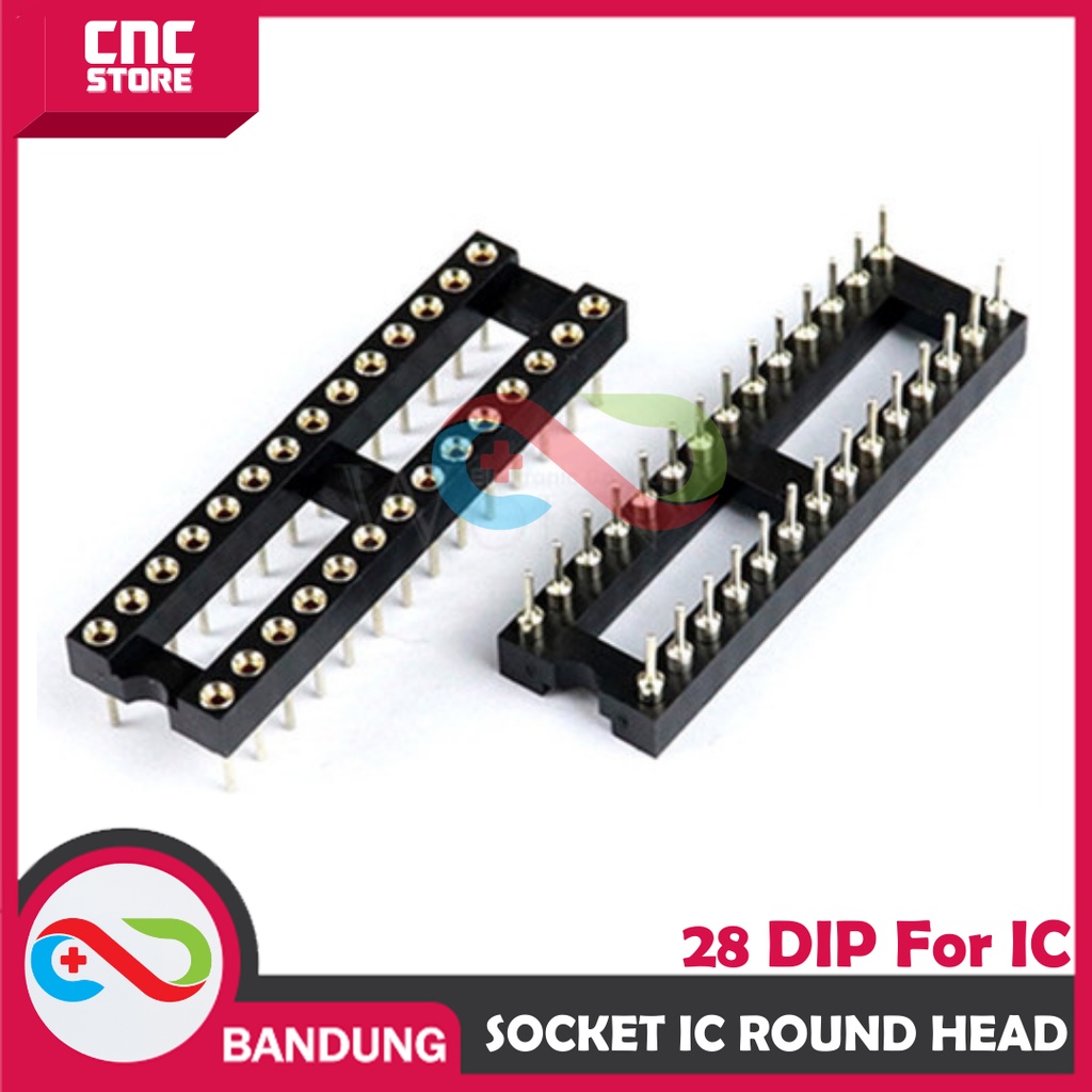 SOCKET IC 28P SOKET IC DIP28 DIP-28 ROUND HEAD NARROW ATMEGA328P/8/168