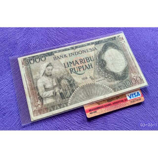 UANG KUNO UANG LAMA 5000 Rupiah seri pekerja tahun 1958